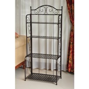 Baker's rack plant stand in wrought iron